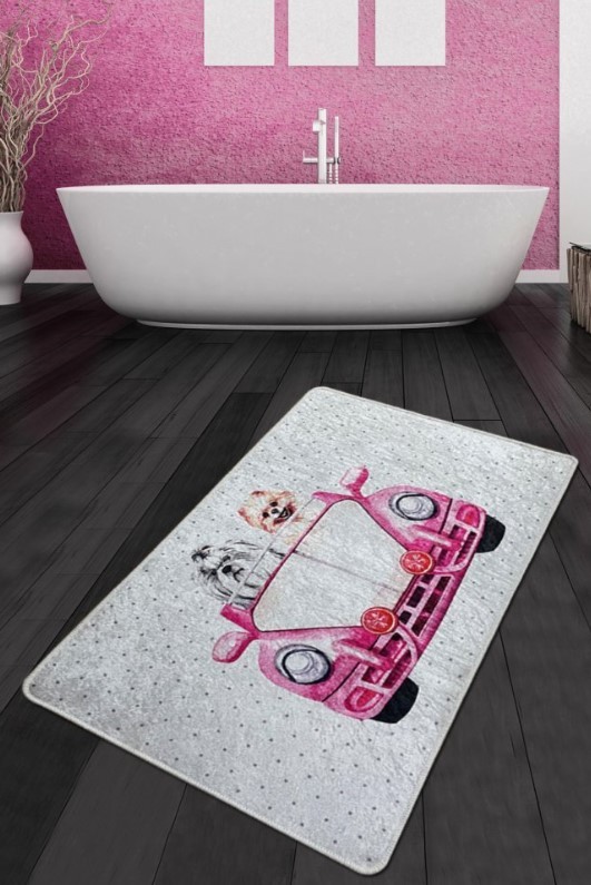 Подлога за капење L'Essentiel Maison за кучиња Vosvos, 70x120 см, сиво-розова