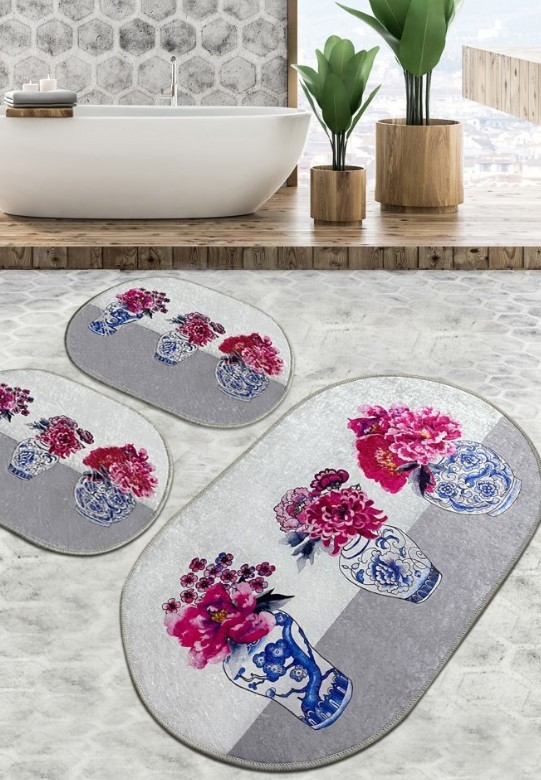 Простирка за капење L'essentiel Maison Joseph, 3 парчиња, сива боја