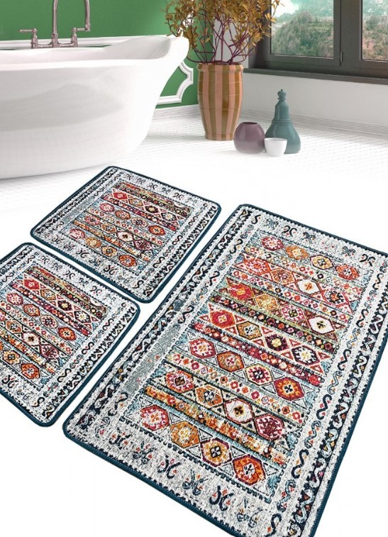 Простирка за бања L'essentiel Maison Weref, 3 парчиња, Шарена