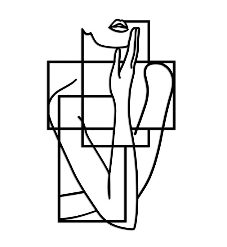 Wallxpert декорација за dzид Think L, 70x42 см, црна