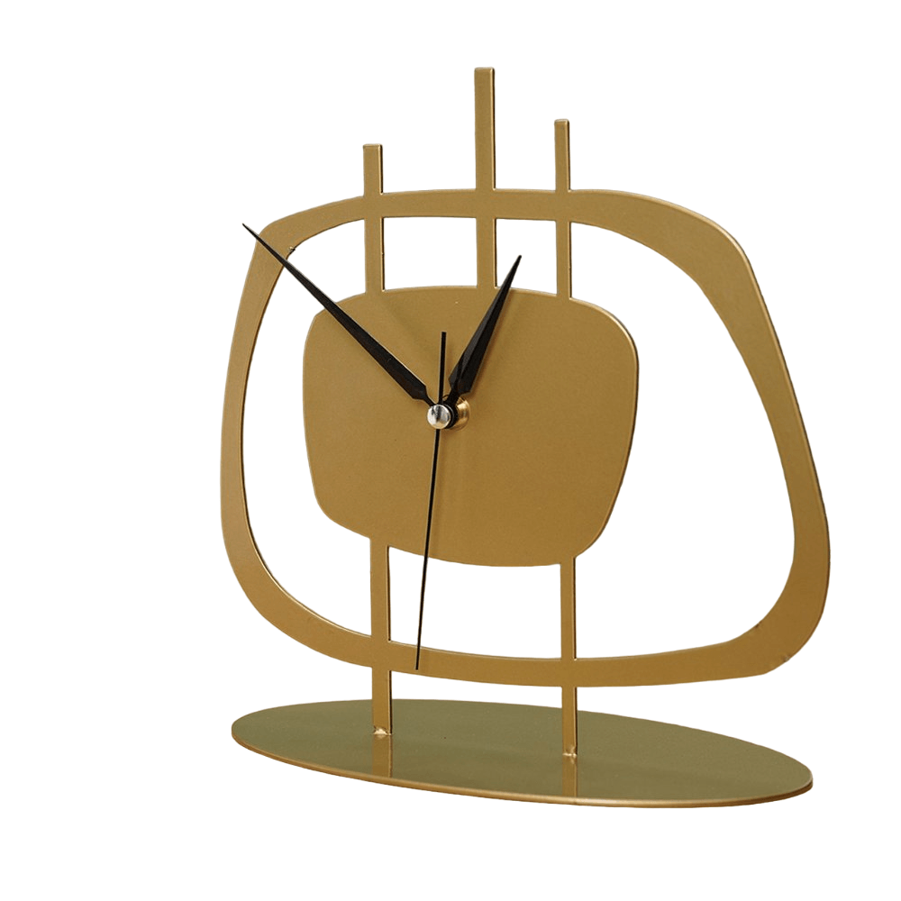 Часовник за маса Aberto Design Pietra, 21 x 23 см, златен