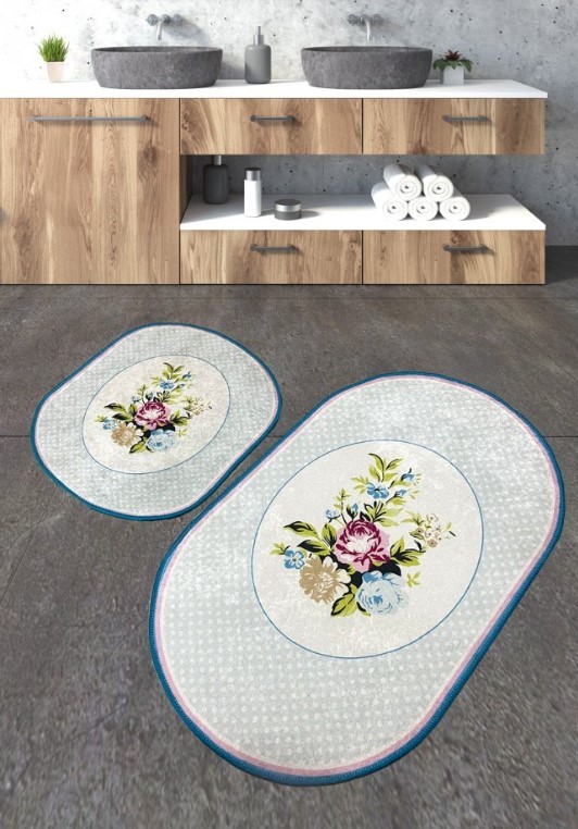 L'essentiel Maison Lous 13 тепих за бања, 2 парчиња, сив