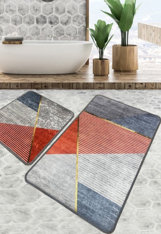 L'essentiel Maison Простирка за бања Sante 31, 2 парчиња, Шарена