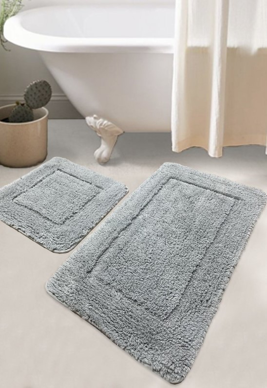 L'essentiel Maison Простирка за бања Wolle 04, 2 парчиња, сива боја