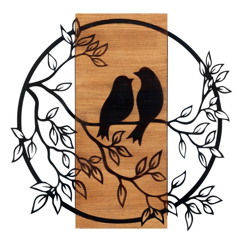 Wallity декорација за dzид „Вљубени птици 1", црна