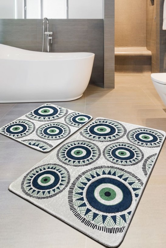 L'essentiel Maison тепих за бања Occhio, 2 парчиња, Шарена