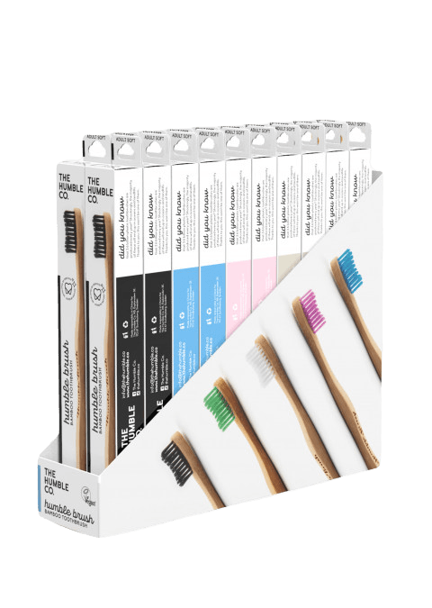 THE HUMBLE Soft / Четка За Заби Од Бамбус За Возрасни - Боја Изненадување
