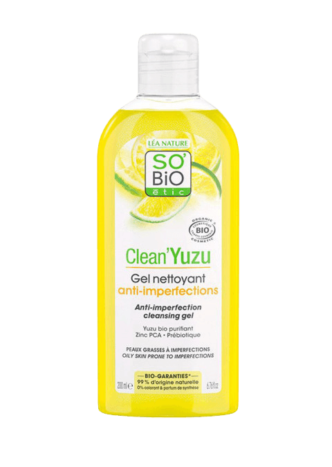 SO'BiO ETIC Гел за чистење лице против флеки за мрсна кожа со пребиотик, 200мл