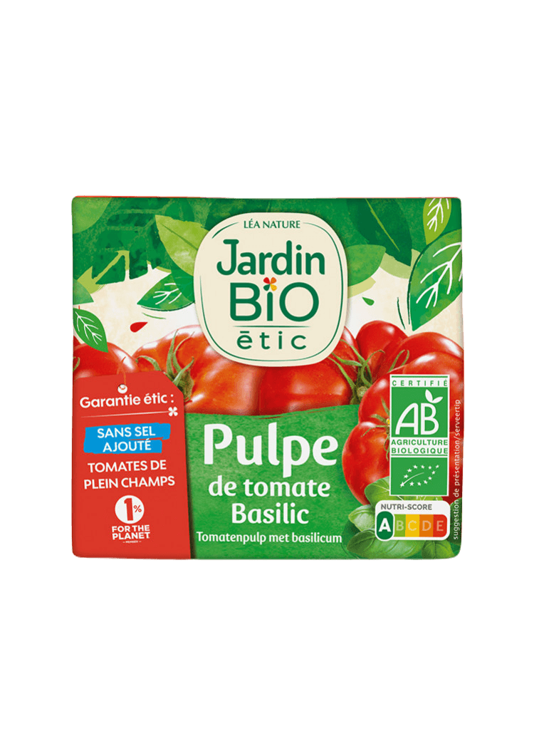 JARDIN BIO Органска пулпа од домати со босилек, 500г