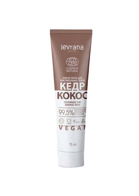 LEVRANA Дневна паста за сензитивни заби и непца со аргинин, 75мл