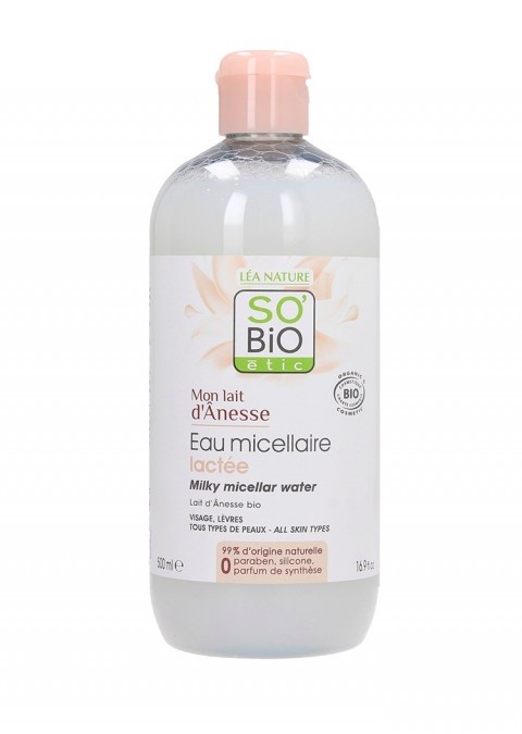 SO'BiO ETIC Mлечна мицеларна вода од магарешко млеко за нормална и сува кожа 500мл