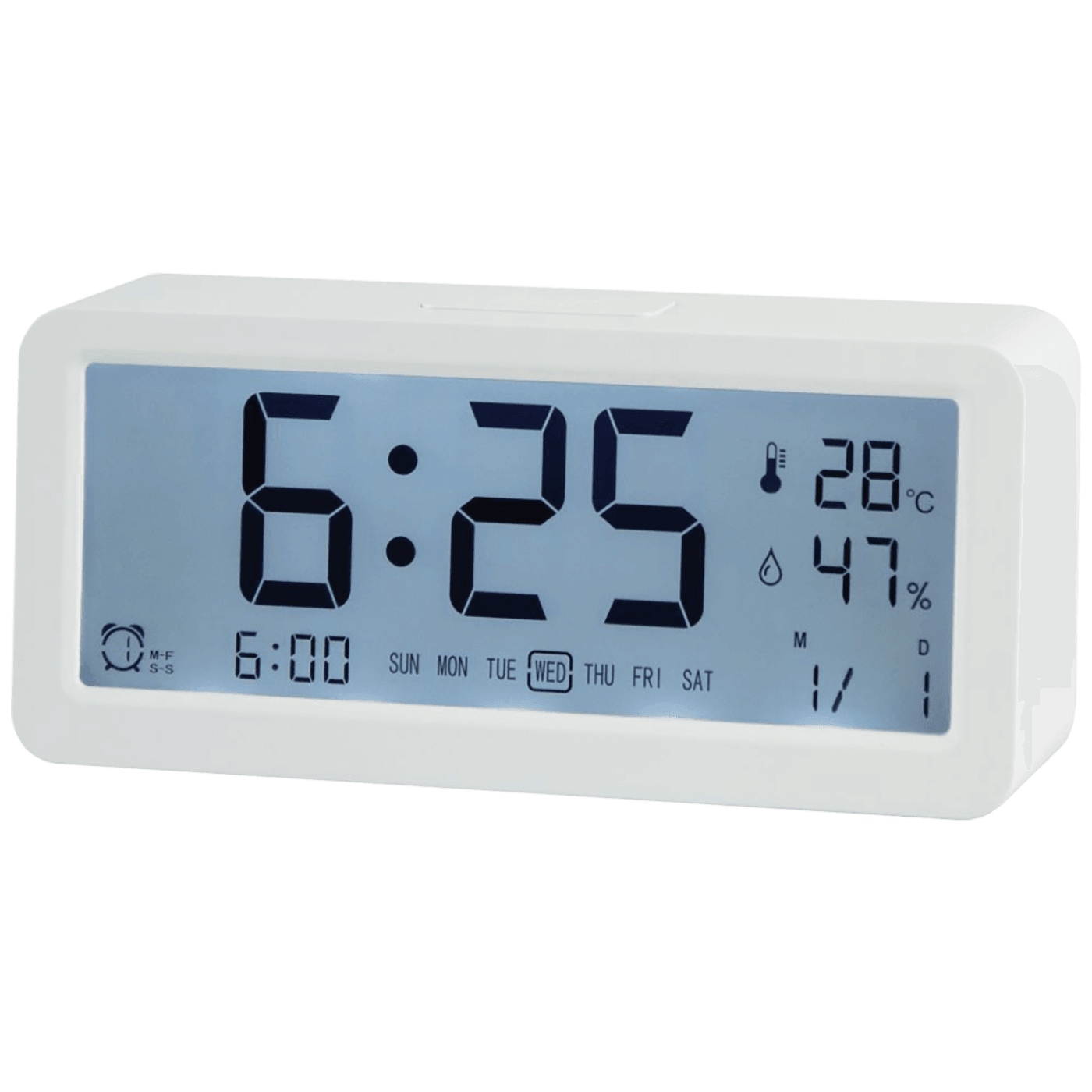 MEANIT часовник со будилник A1, бел