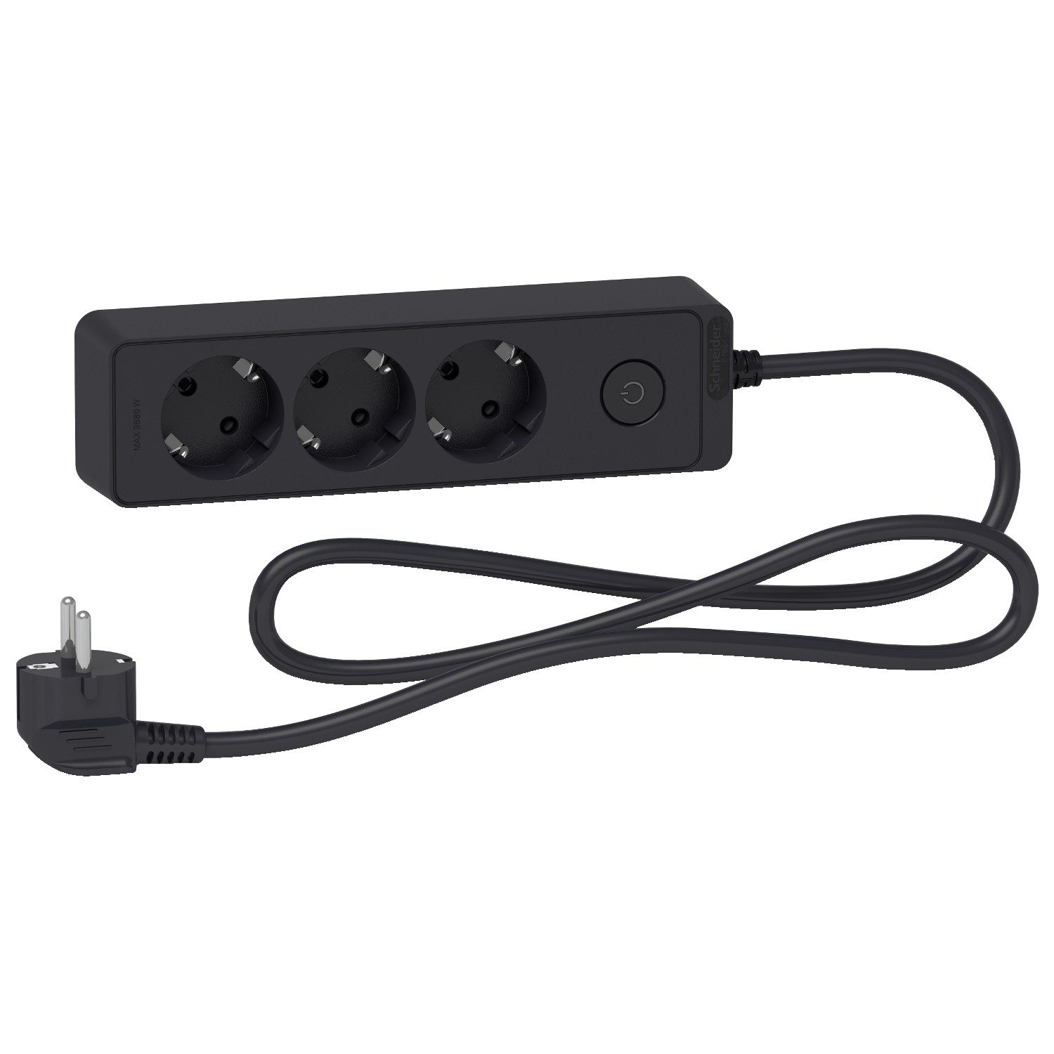 SCHNEIDER Продолжен кабел црн 1.5м 3приклучоци