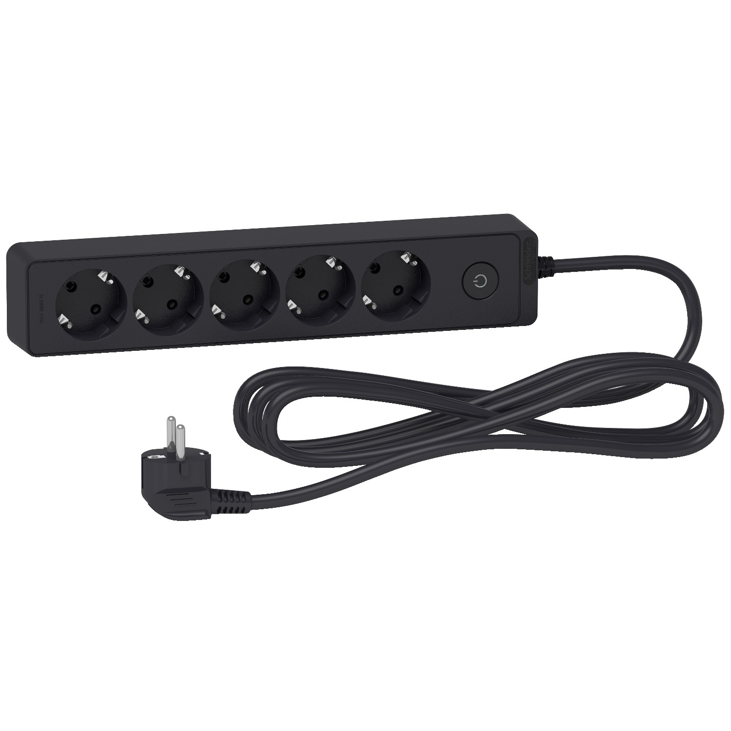 SCHNEIDER Продолжен кабел црн 3 м 5приклучоци