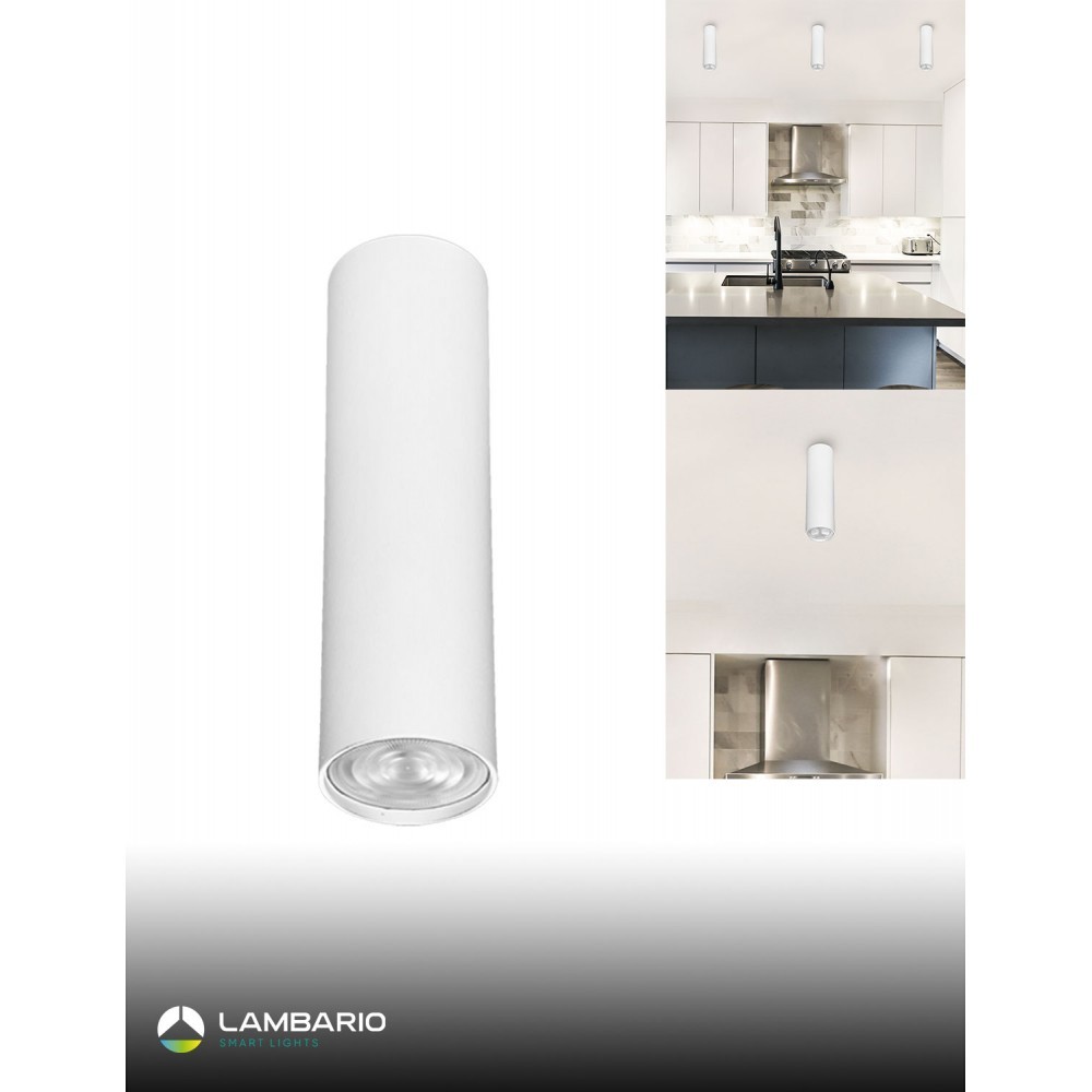 LAMBARIO Плафонска светилка 1xgu10 max50w бела h-200mm