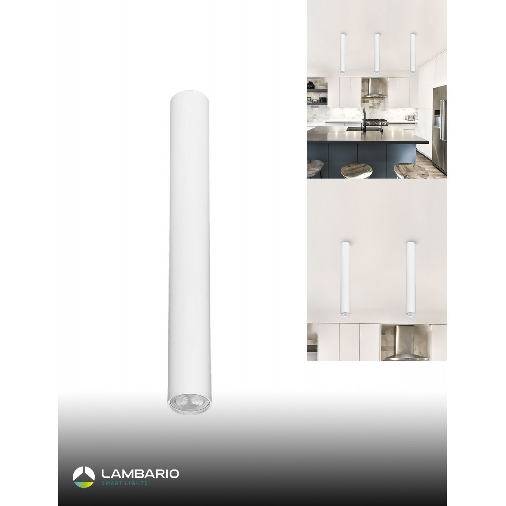 LAMBARIO Плафонска светилка 1xgu10 max50w бела h-500mm