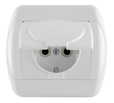 Приклучок шуко керамички со капак ројал 15.01.058