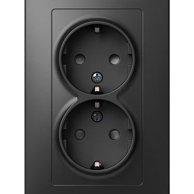 TEM Приклучок шуко дупли црн економик