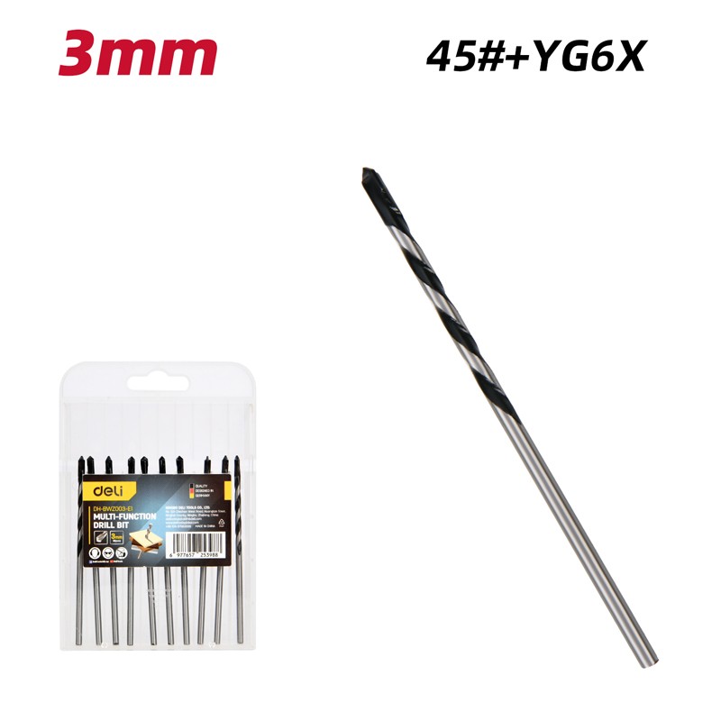 DELI Повеќенаменска бургија 3mm 10пар.