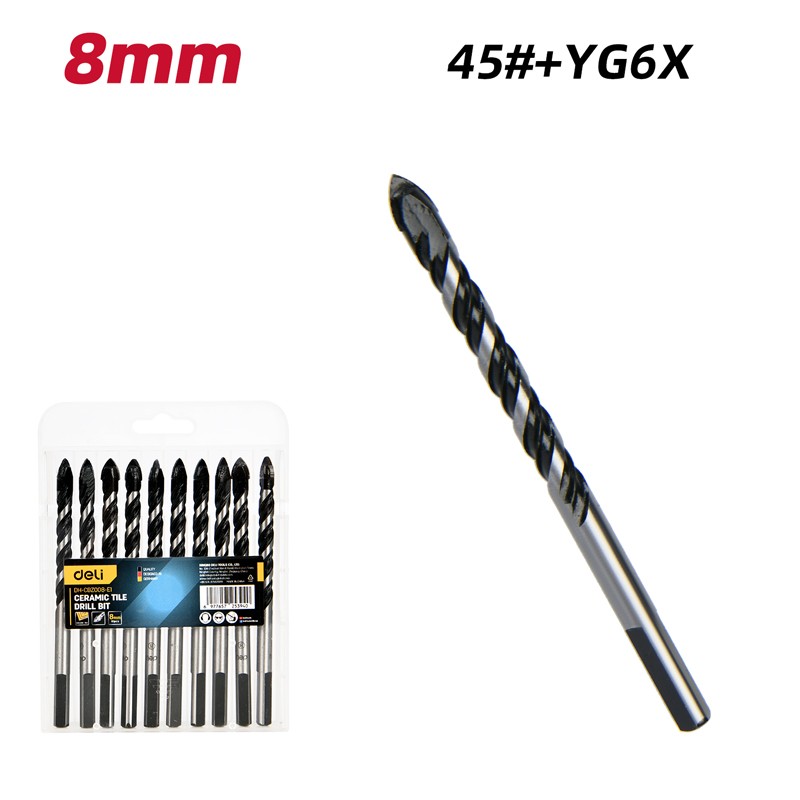 DELI Бургија за стакло и керамика 8mm 10пар.