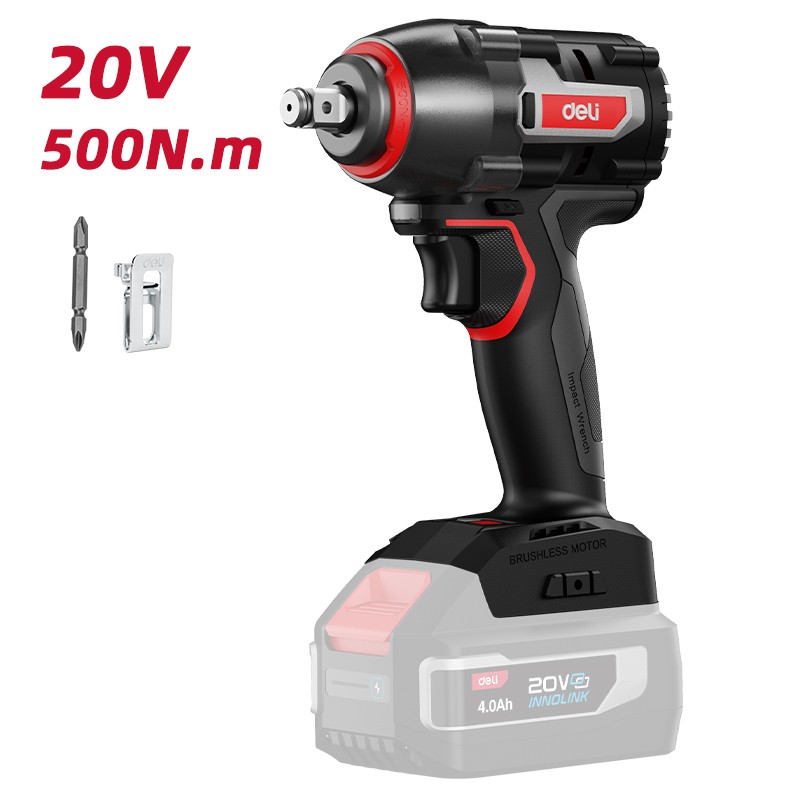 DELI Батериски ударен одвртувач 500N.m 1/2