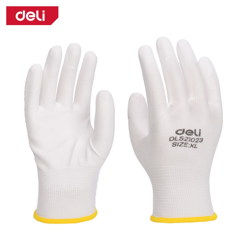 DELI Ракавици со премаз бели 12бр.