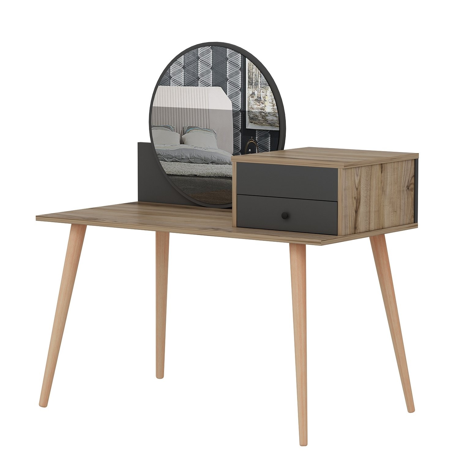 Маса за шминкање Hanah Home 120x60x96 см, кафеава