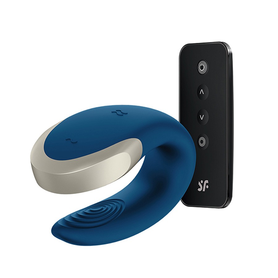 SATISFYER Вибратор за парови Satisfyer Double Love blue со далечински управувач
