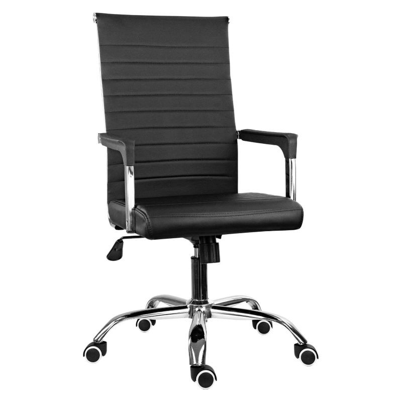 STOLICI.MK Executive Modern Стол URBAN Челичен хром, Црн