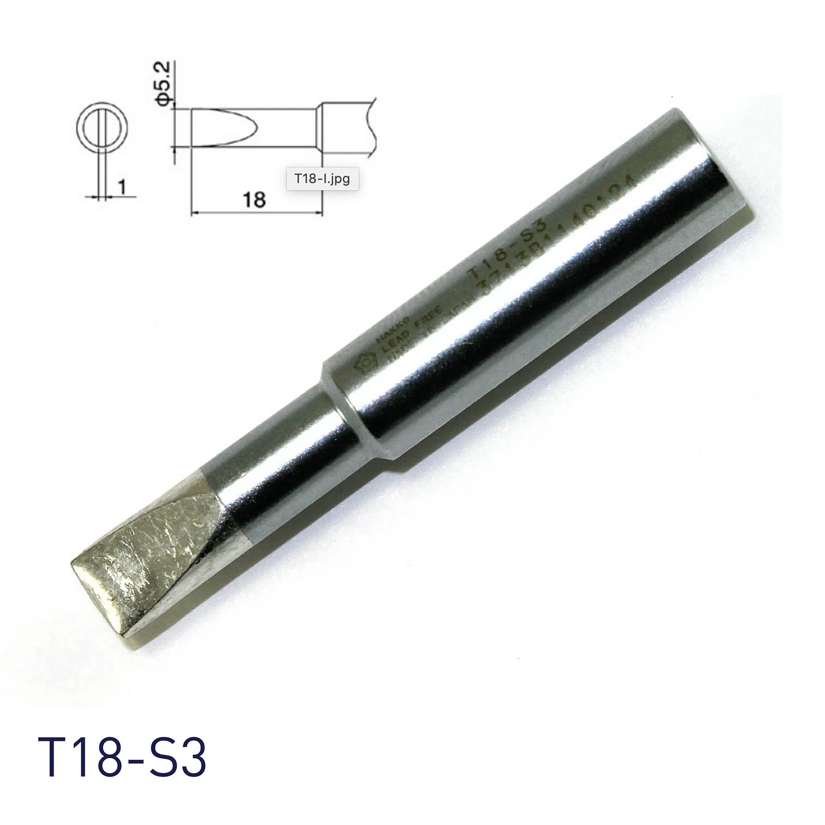 Hakko Врв за лемење T18-S3