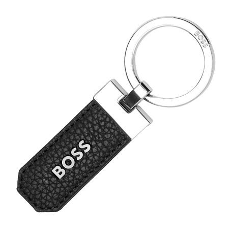 Класичен приврзок за клучеви Hugo Boss, зрнеста црна боја