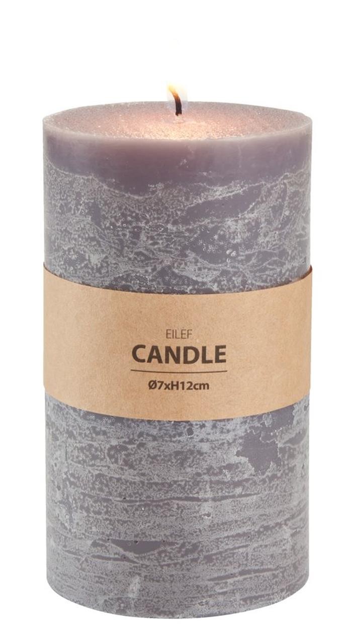 JYSK Свеќа EILEF O7xВ12cm темно сива