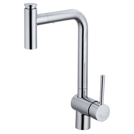 KAS Еднорачна батерија за кујна со црево на извлекување KITCHEN хром