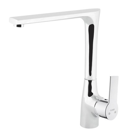 KAS Еднорачна батерија за кујна DEFNE LUX L лула хром