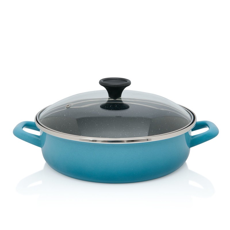 METALAC Тава со капак тартера гранит индукциска 26cm/4L сина