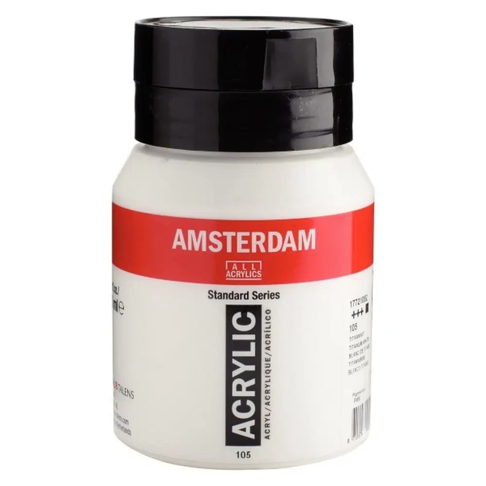 AMSTERDAM ALL ACRILIC Акрилна боја, титаниум бела, 500 ml