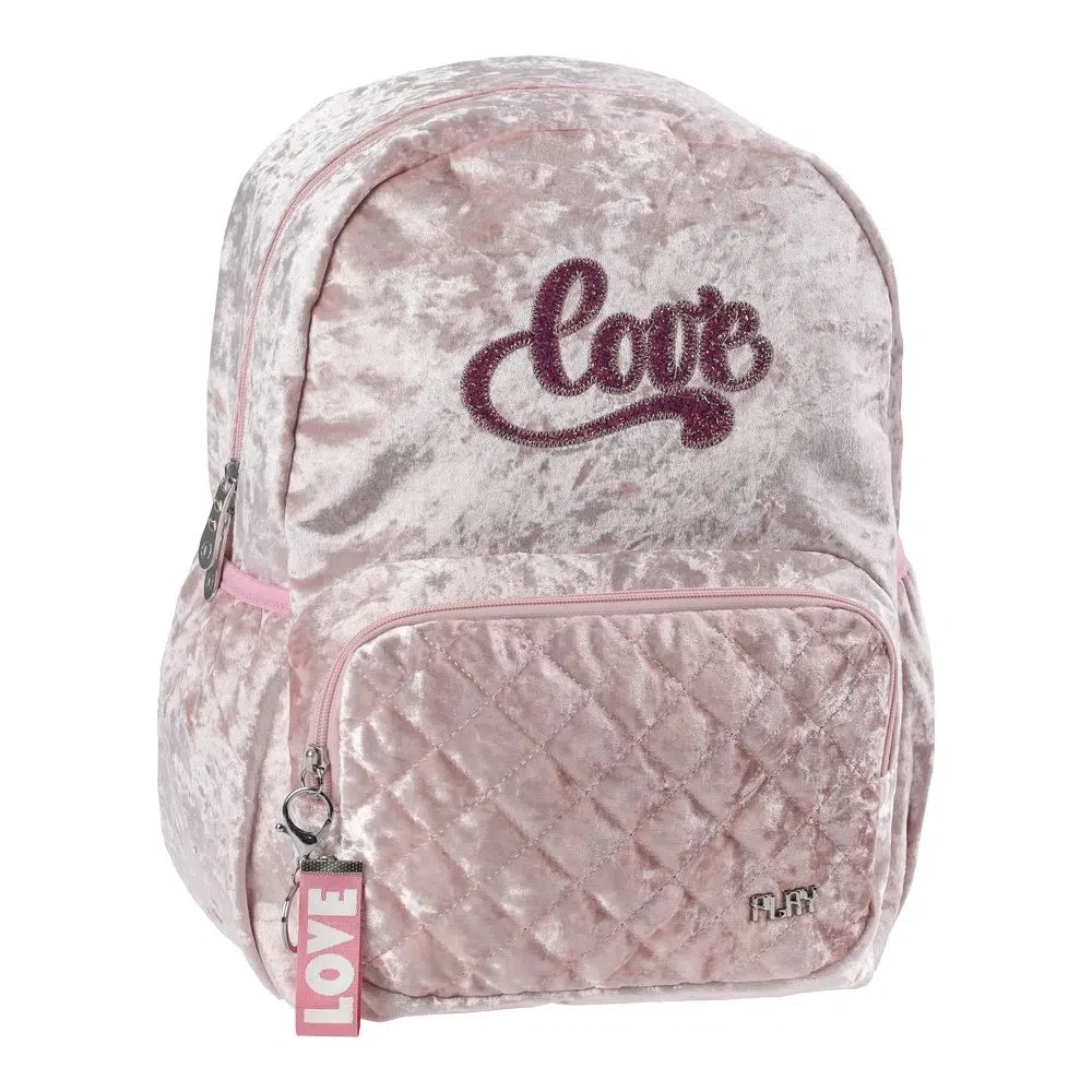 PLAY Поп моден ранец за девојчиња, со љубов, розов