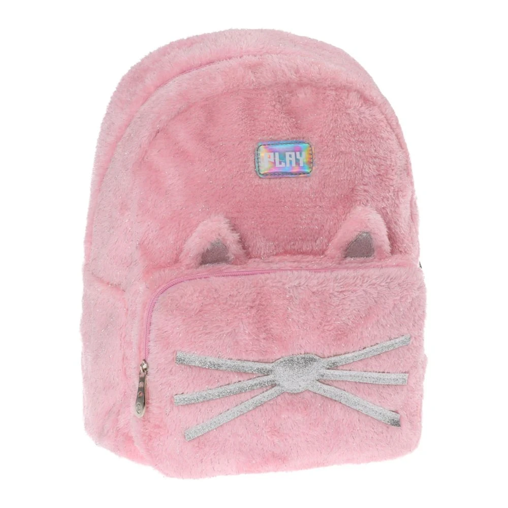 PLAY Поп тренд ранец за девојчиња, плишана мачка, розова