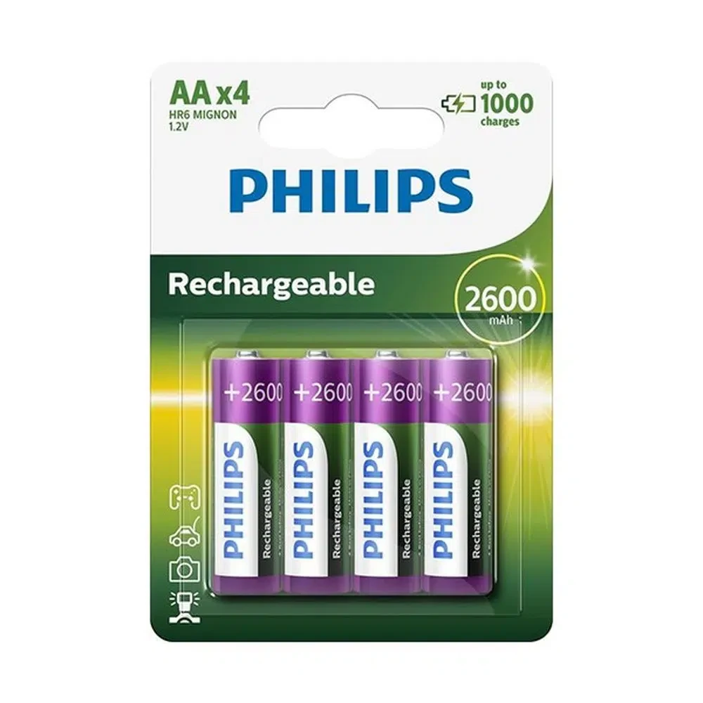 PHILIPS HR6 батерија AA, полначка, 2600mAh, 4 парчиња