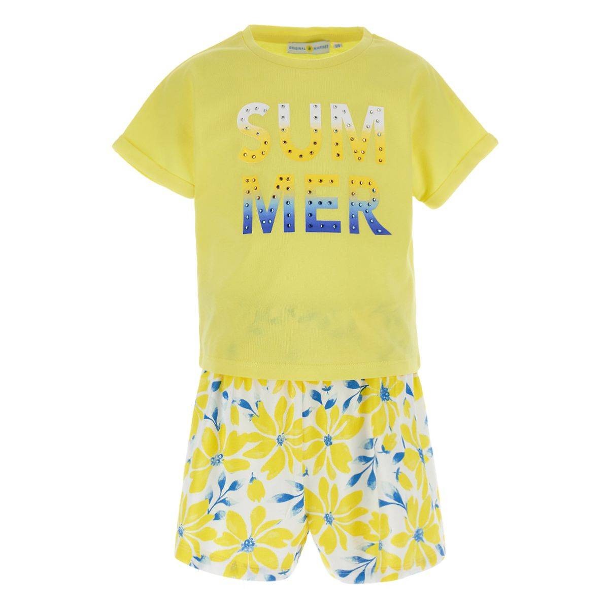 ORIGINAL MARINES Сет бермуди и маица за девојчиња, Жолта