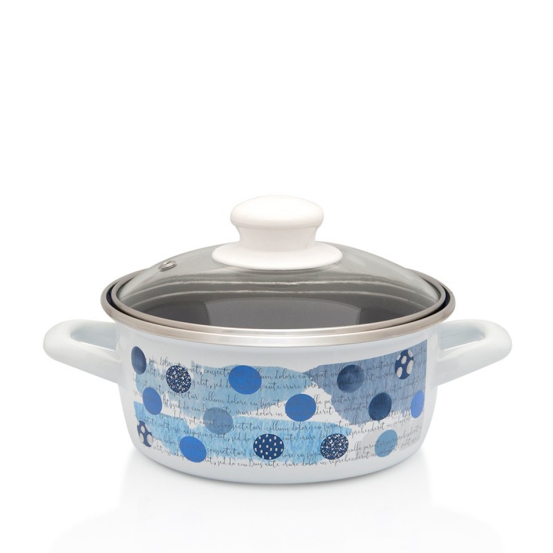 METALAC  Тенџере плитко новум 16цм/1.5л со капак декор 3313