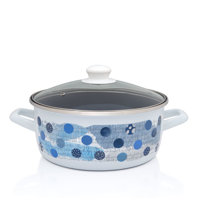 METALAC  Тенџере плитко новум 24цм/4.75л со капак декор 3313