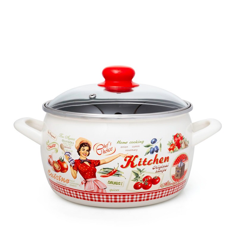 METALAC Длабоко тенџере принц 20цм/4.2л со капак декор 2564