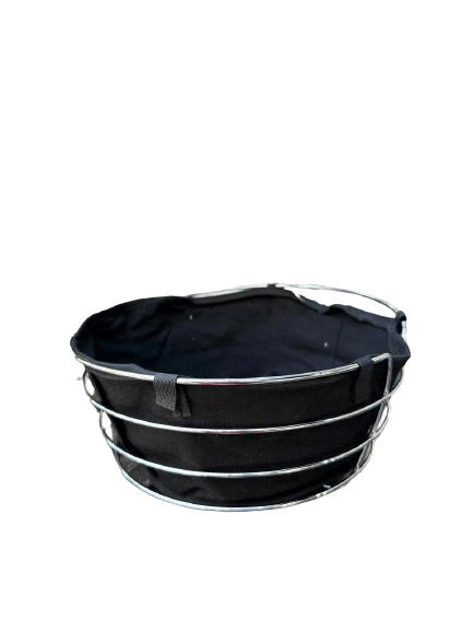 Метална Округла Корпа 22см, Црна-Сребрена