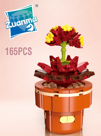 Zuanma Коцки за градење - Цвеќиња Echeveria (Black Prince) 165 парчиња