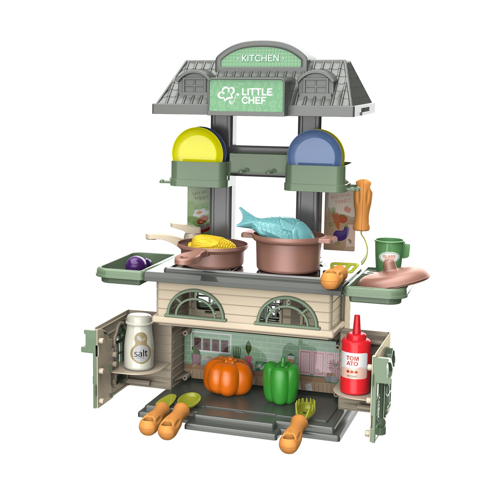 Куќа за игра кујна со 38 парчиња