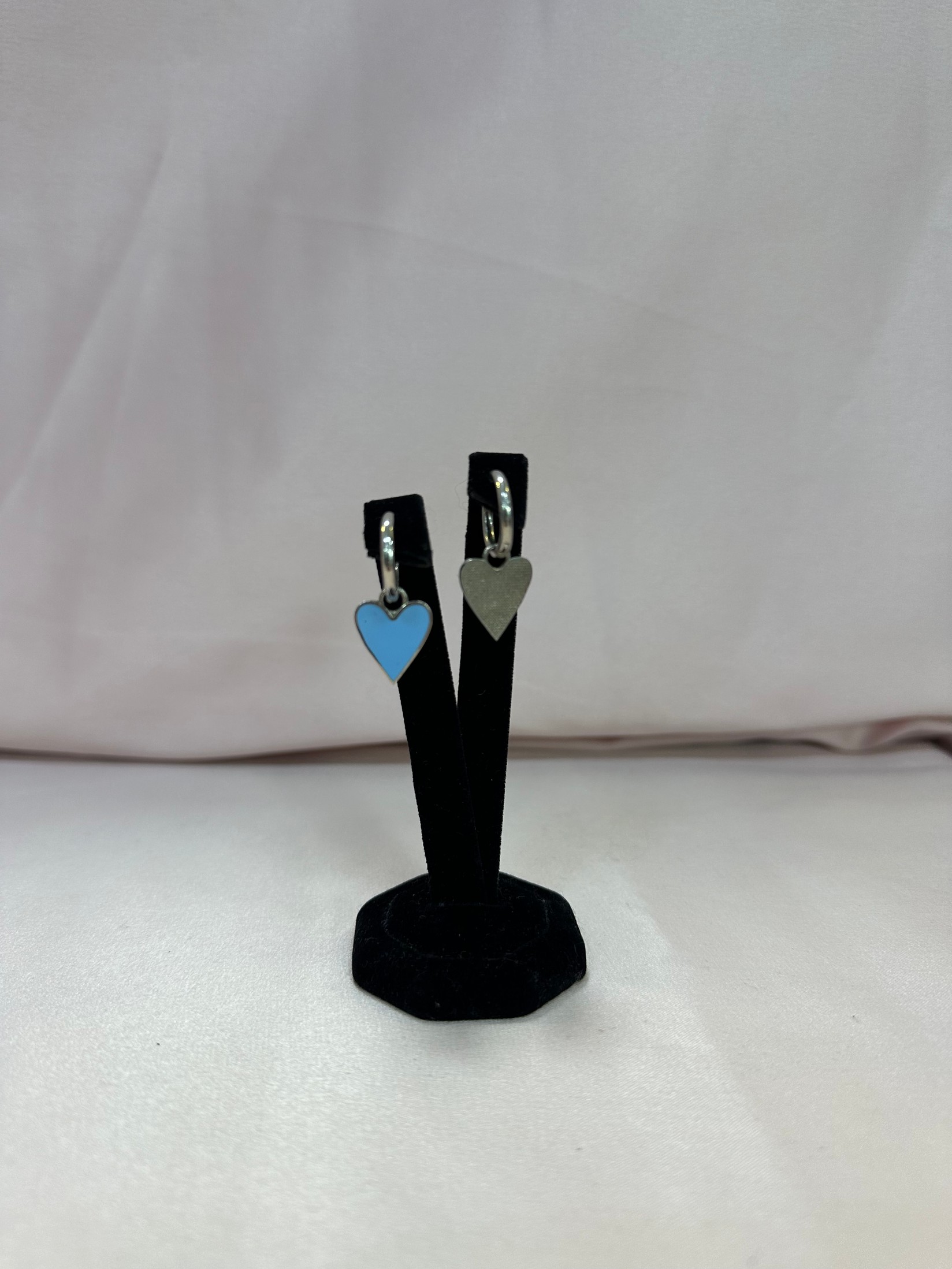 SILVER 925 Сребрени Обетки Мало Срце Двобојни, Сина