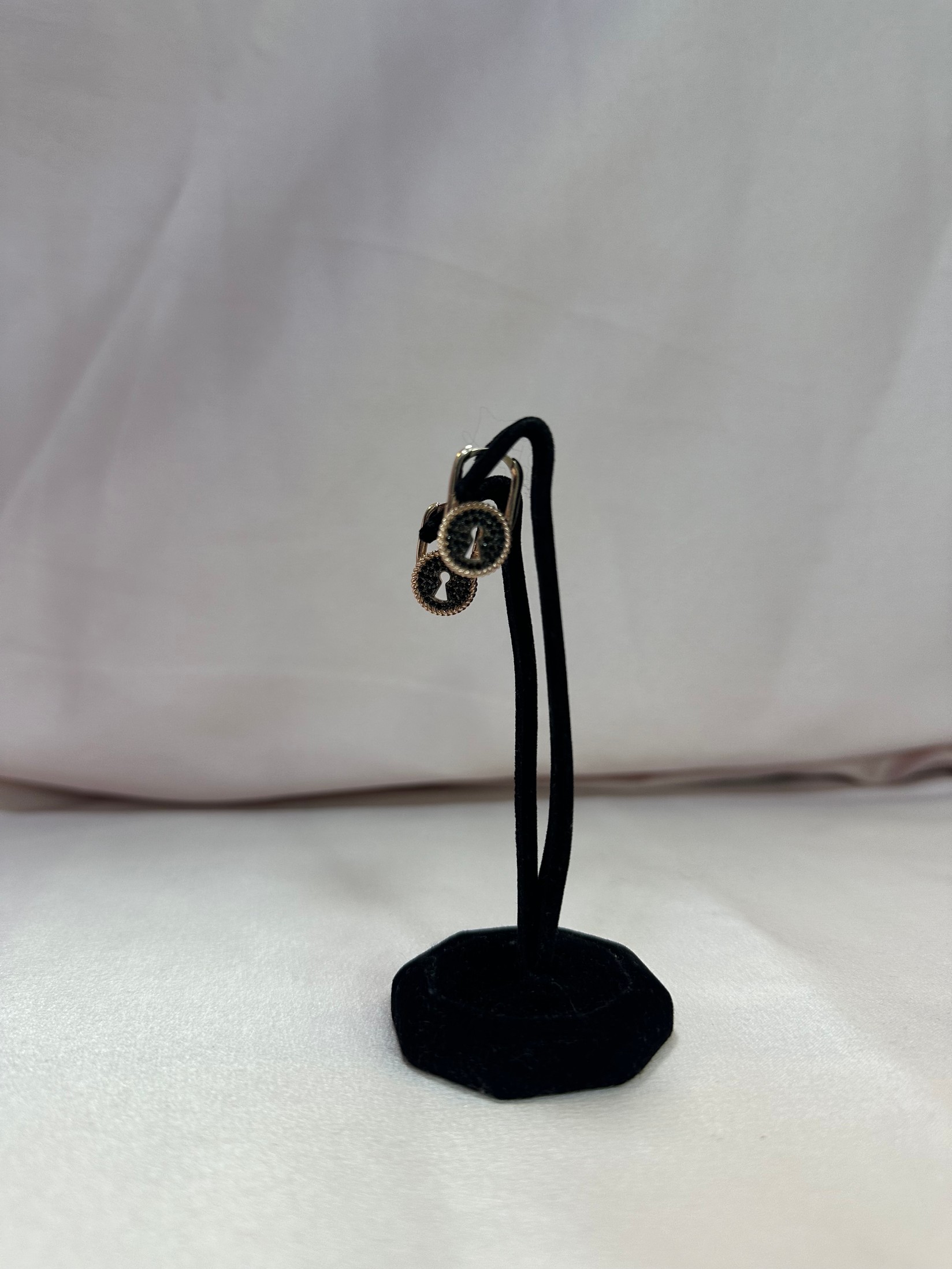 SILVER 925 Сребрени Обетки Катанец, Црни