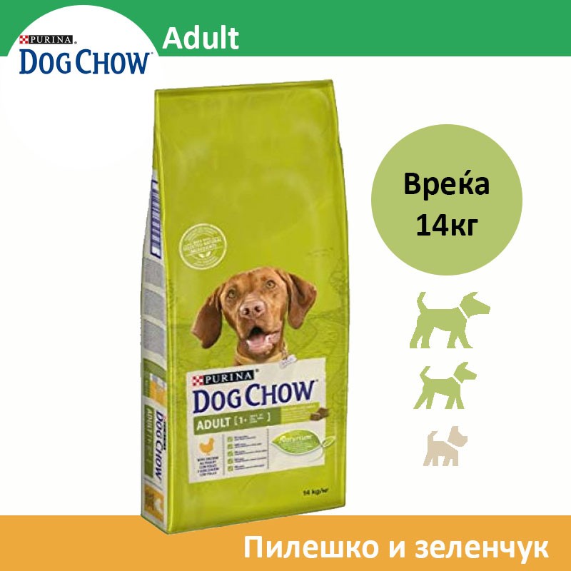 Dog Chow ADULT Сува храна за Возрасни кучиња со Пилешко [Вреќа 14кг]