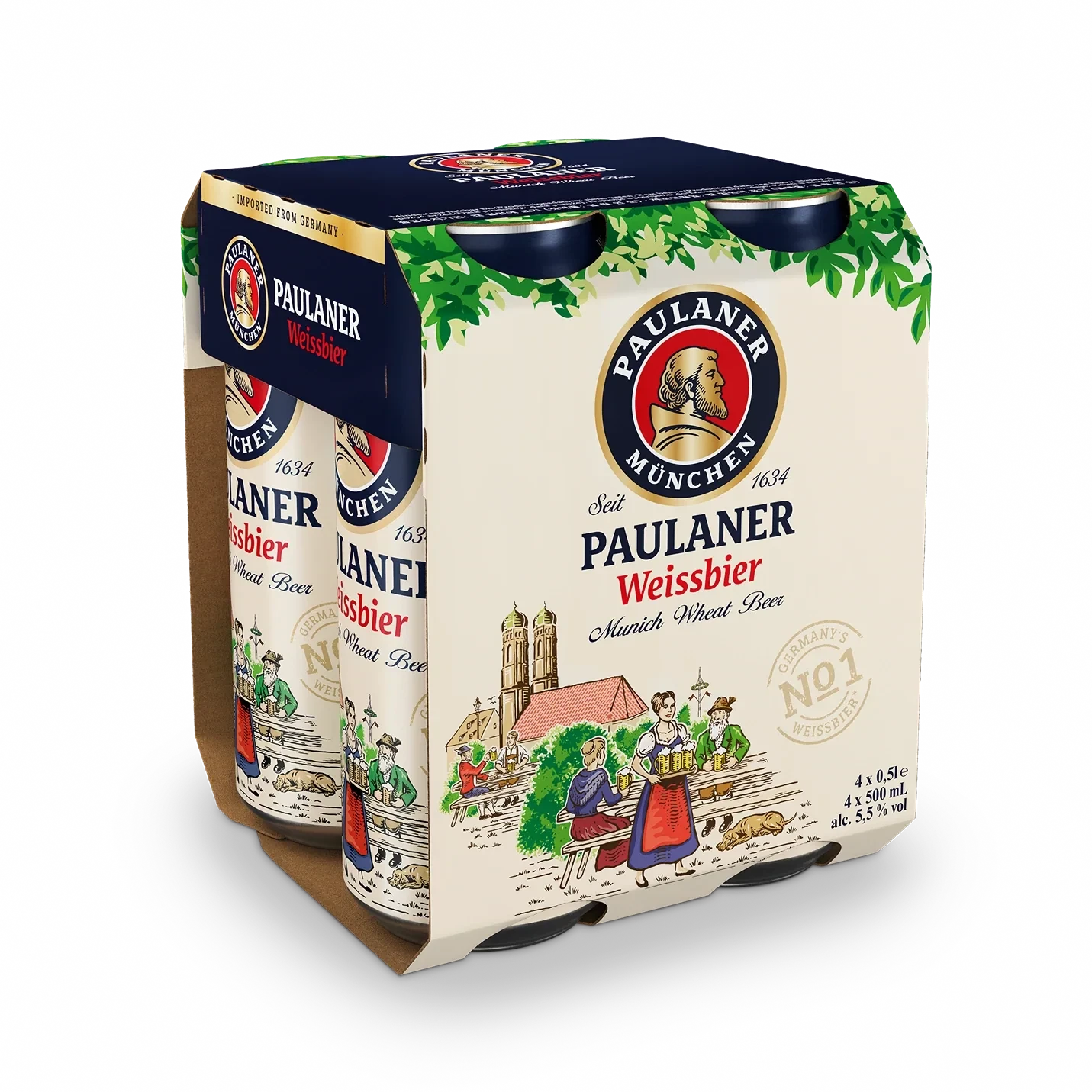 PAULANER Пиво лименки Weissbier 4x500ml